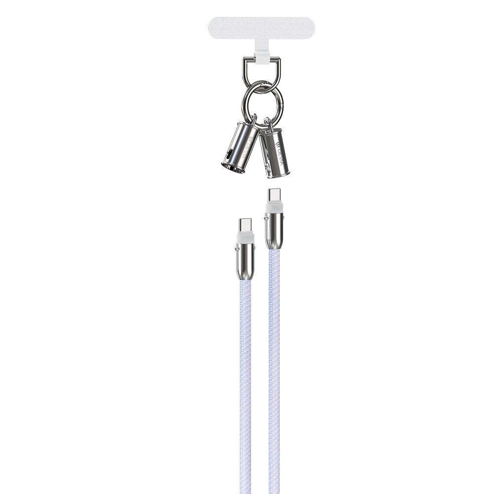 2-i-1 Mobilstrop & USB-C til USB-C Kabel - Devia - Lilla