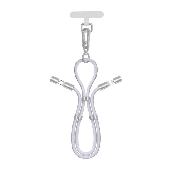 2-i-1 Justerbar Mobilstrop & USB-C til Lightning Kabel - Devia - Lilla