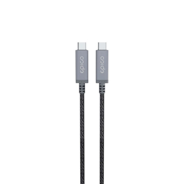 Epico Thunderbolt 4 - Flettet USB-C til USB-C Kabel - 1.5 m - Grå